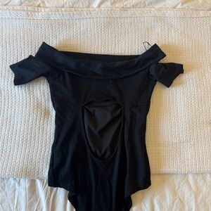 Black Off-Shoulder Bodysuit
